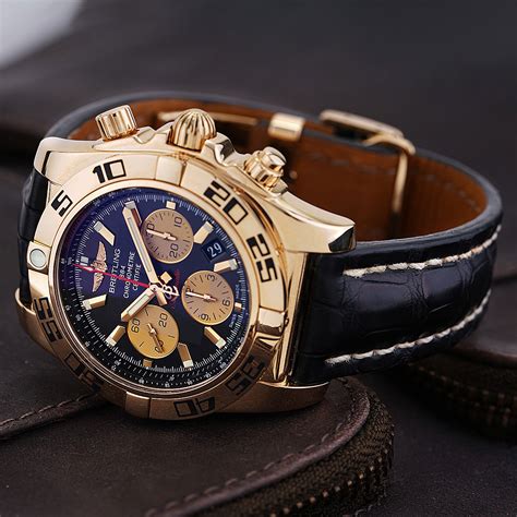 breitling 18 karat gold watch|largest breitling gold watch.